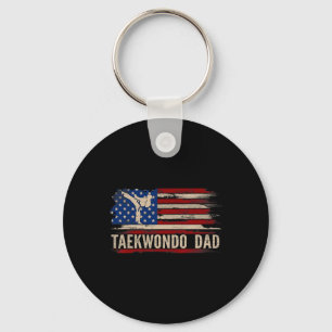 Llavero Vintage Taekwondo Dad American Usa Flag Deporta El