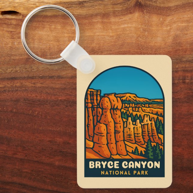 Llavero Vintage Travel Bryce Canyon National Park Retro (Anverso)