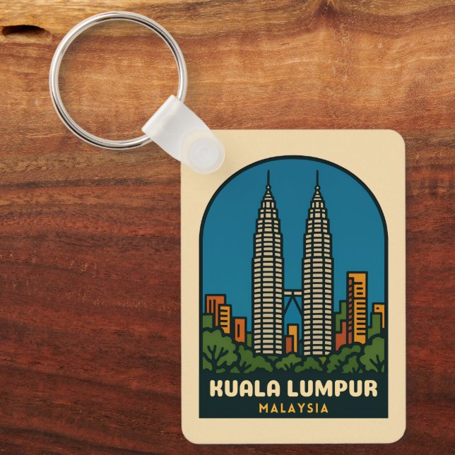 Llavero Vintage Travel Kuala Lumpur Malaysia Retro Style (Anverso)