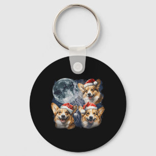 Llavero Vintage Tres Navidades Corgis Dog Santa Howling A