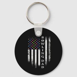 Llavero Vintage USA Bandera Americana Bowler de Papá Bowle