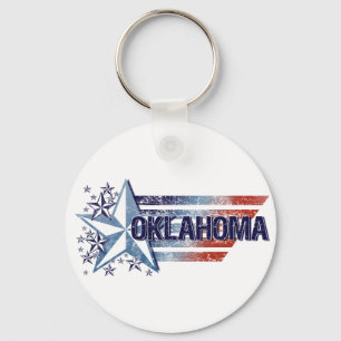 Llavero Vintage USA Flag with Star – Oklahoma