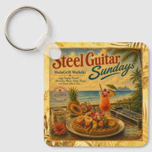 Llavero Vintage Waikīkī Domingos de Guitarra de Ac