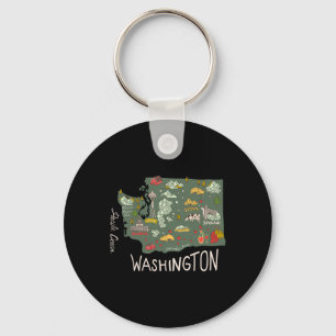 Llavero Vintage Washington Evergreen State Seattle Pacífic