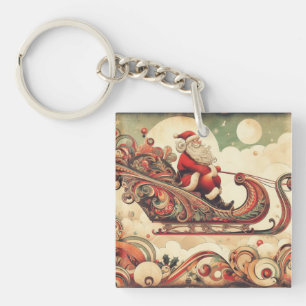 Llavero vintage/whimsical/santa/Navidades