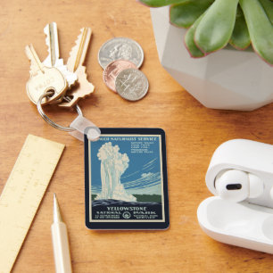 Llavero Vintage Yellowstone Parque Nacional Old Faith