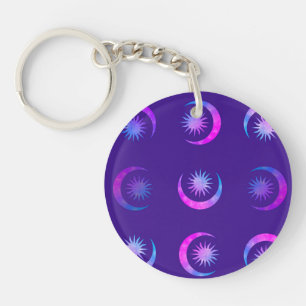 Llavero Violeta Índigo Púrpura Luna y Sol Zen
