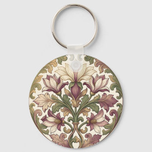 Llavero Violeta Victoriana Crema Floral Ornata
