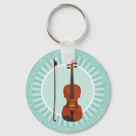 Llavero Violin Fun Turquoise Swirl Music