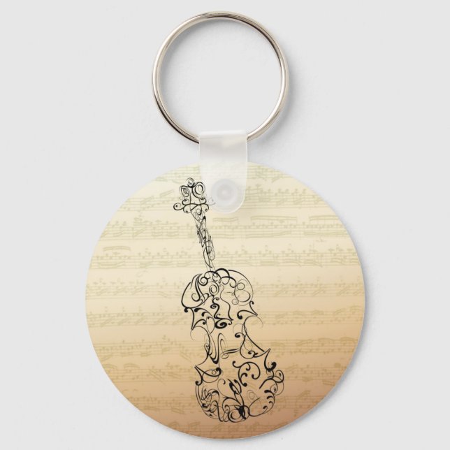 Llavero Violin Srawl escribe sobre el manuscrito de Bach (Anverso)