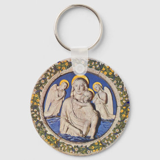 LLAVERO VIRGEN CON NIÑO Y SANTOS