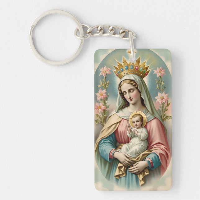 Llavero Virgen María con la clave de Jesús Niño (Frente)