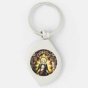 Llavero Virgen María con un halo de estrellas