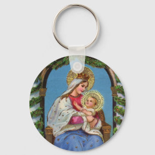 Llavero Virgen María y el Niño Jesús Claves Religiosas