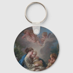 Llavero Virgen y niño con San Juan Bautista