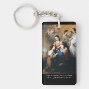 Llavero Virgen y Niño con Santa Rosa