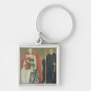 Llavero Virgen y niño con St. Benedicto