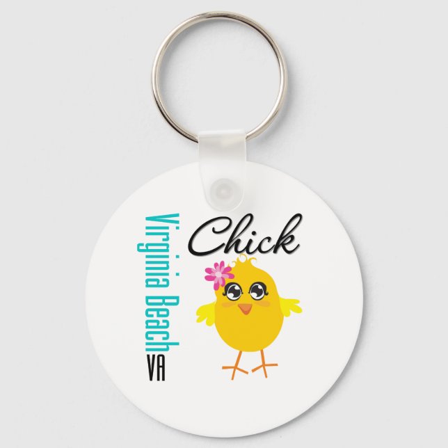 Llavero Virginia Beach VA Chick (Anverso)