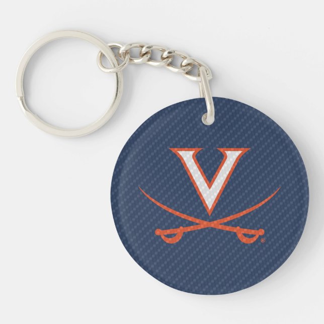 Llavero Virginia Cavaliers de fibra de carbono (Frente)