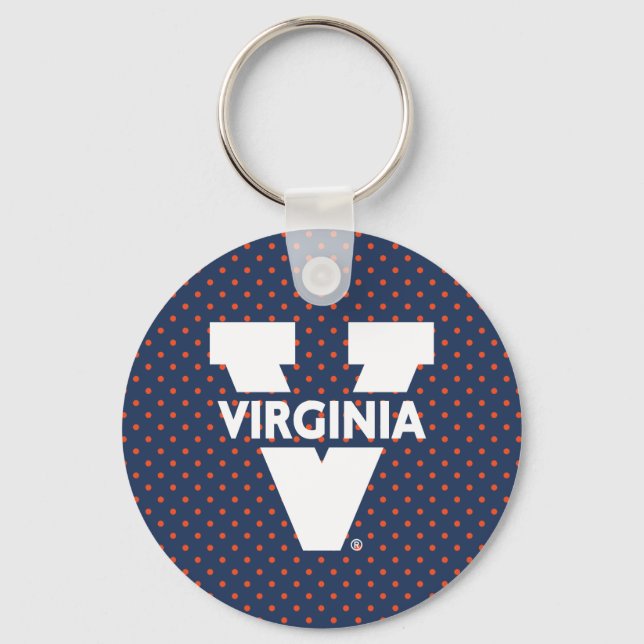 Llavero Virginia Cavaliers Polka Dots (Anverso)