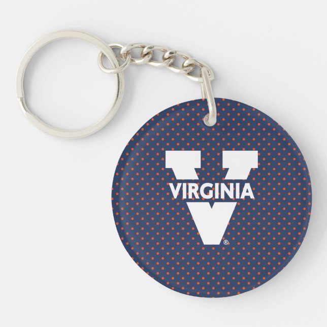 Llavero Virginia Cavaliers Polka Dots (Frente)