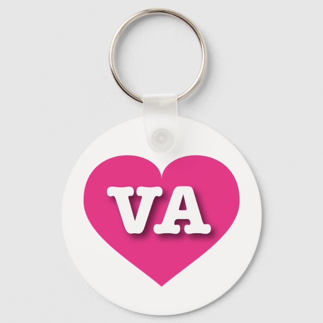 Llavero Virginia Hot Pink Heart - Amo a VA (Anverso)