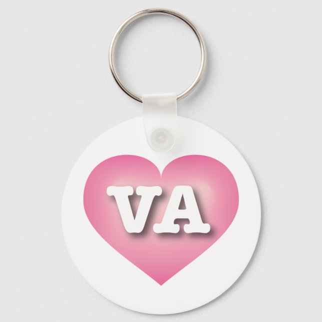 Llavero Virginia Pink Fade Heart - Amo a VA (Anverso)