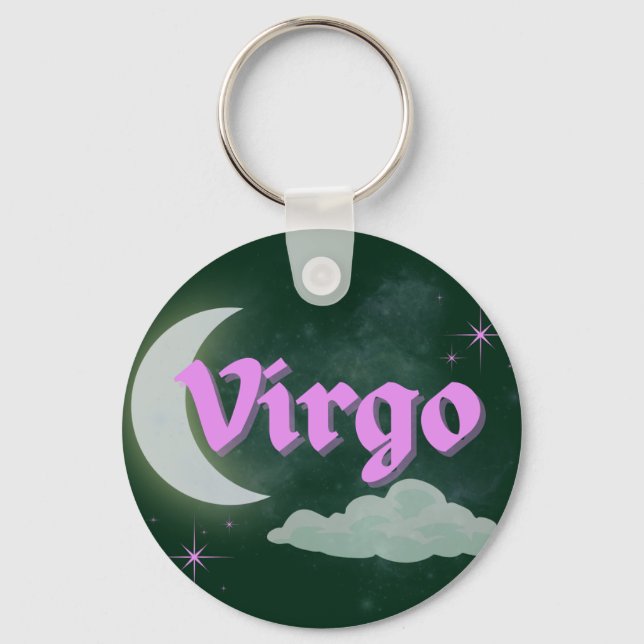 Llavero Virgo Celestial Estética Dreamy Moon Cloud Stars (Anverso)