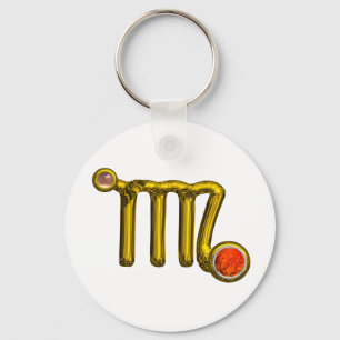 LLAVERO VIRGO / NARANJA DE ORO AGATE ZODIAC RÓTULO JEWEL
