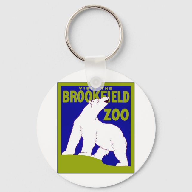 Llavero Visite el zoológico de Brookfield ~ Vintage (Anverso)