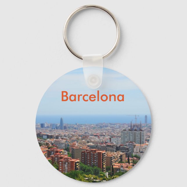 Llavero Vista aérea de Barcelona, España (Anverso)