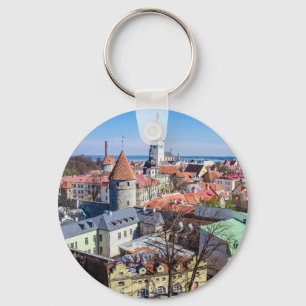 Llavero Vista aérea del centro de Tallín