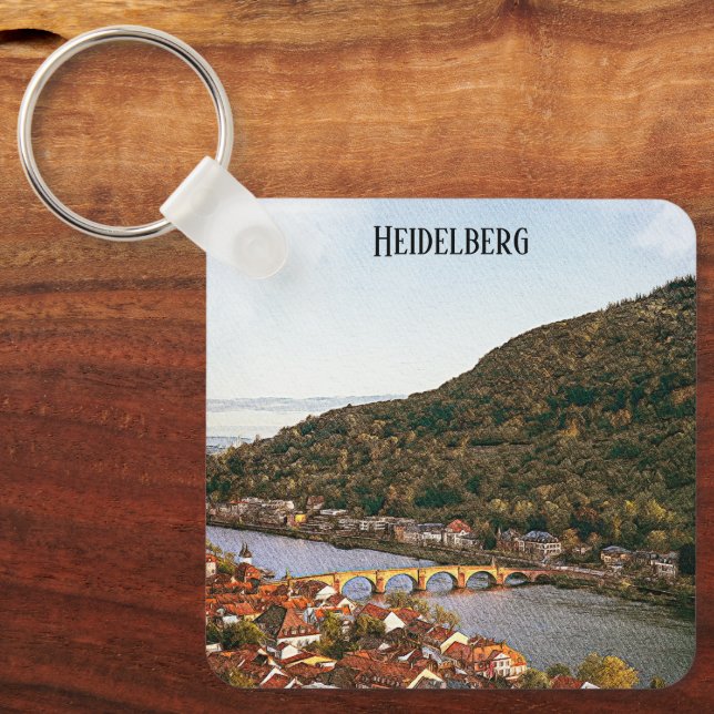Llavero Vista de ciudad de Heidelberg Alemania (Anverso)