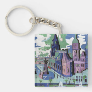 Llavero Vista de Kirchner de Dresden Schlossplatz Arte Fin
