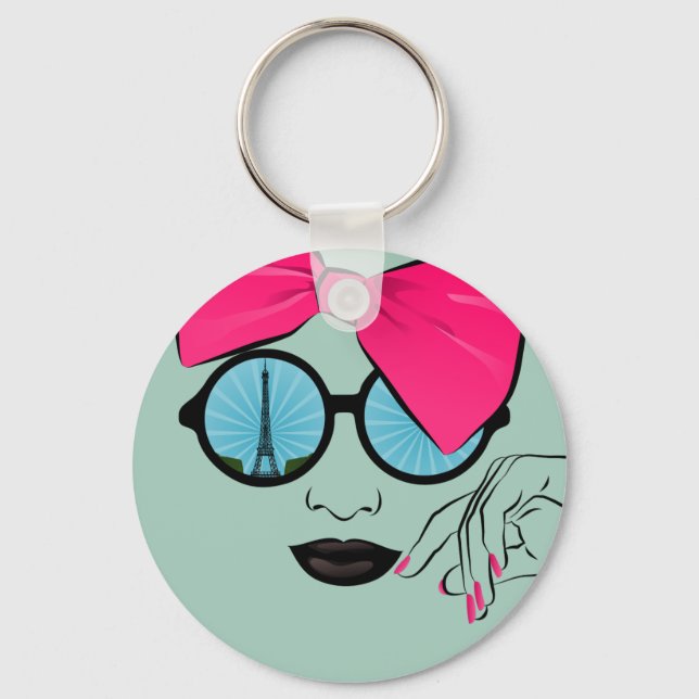 Llavero Vista de la cara sobredimensionada de la reverenci (Anverso)