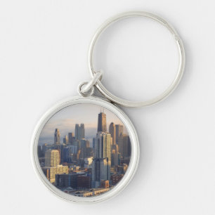 Llavero Vista del paisaje urbano con la luz fantástica