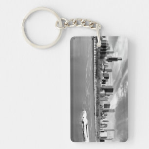 Llavero Vista panorámica del horizonte de Chicago en invi