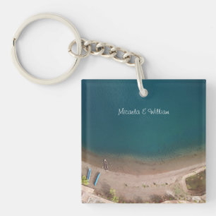 Llavero Vista personalizada Multicolor de la playa de aren