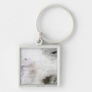 Llavero Vista por satélite de una tormenta masiva del