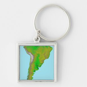 Llavero Vista topográfica de Suramérica