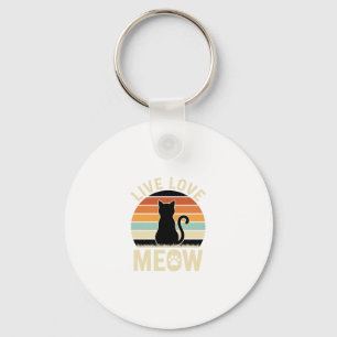 Llavero Viva Ama Gatito Diseño Antiguo de Gato Atardecer_1