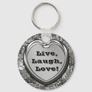 Llavero ¡Viva, ríe, ama! Purpurina Keychain