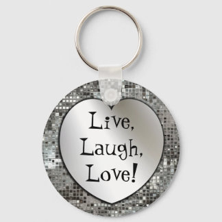 Llavero ¡Viva, ríe, ama! Purpurina Keychain