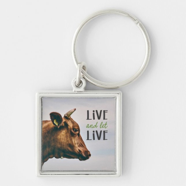Llavero "Vive y deja vivir" vegano (Frente)