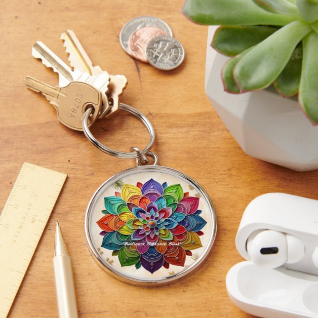 Llavero "Vivid Flower Mandala" (Escritorio )