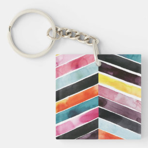 Llavero Vivid Watercolor Chevron I