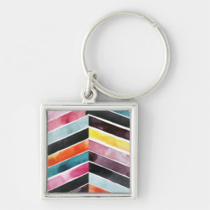 Llavero Vivid Watercolor Chevron I
