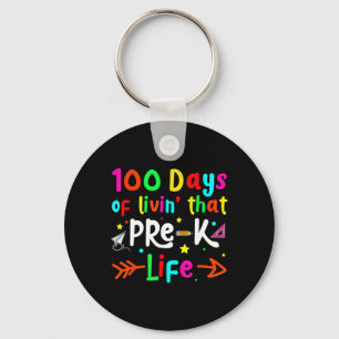 Llavero Viviendo 100 Días En La Escuela Niños Maestros Pre
