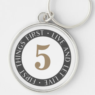 Llavero Vivir y dejar vivir la sobriedad cumpleaños oro ne