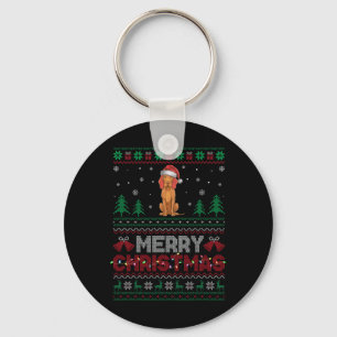 Llavero Vizsla Dog Amantes de Santa Hat Iluminación de árb